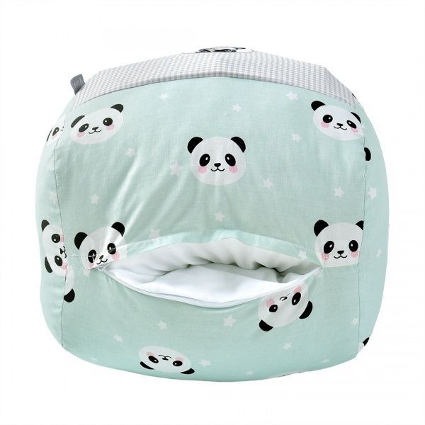 Подушка для кормления Mini Панда 30х28х30 см мята IDEIA