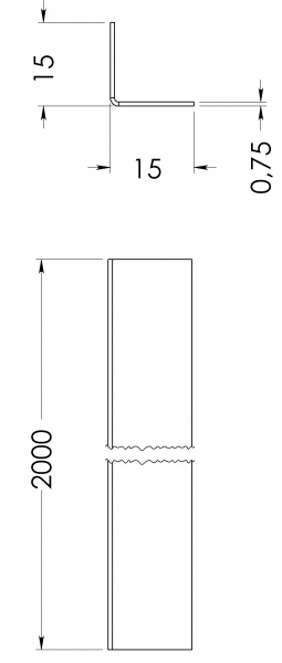 Кутник нержавіюча сталь STOREHOUSE 15x15x0,75x2000 мм
