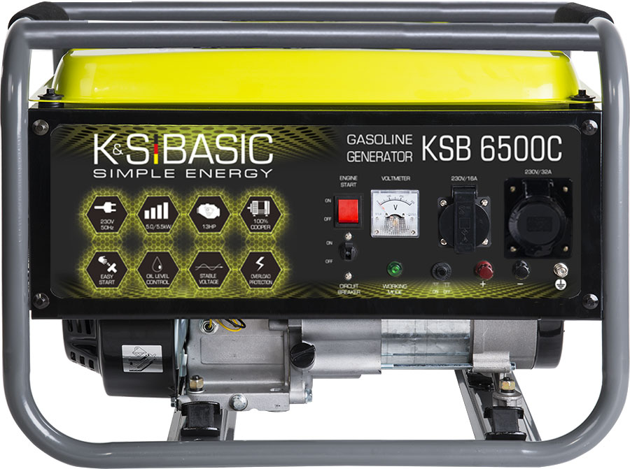 Генератор бензиновый Konner&Sohnen BASIC 5 кВт / 5,5 кВт 230 В KSB 6500C — фото 1