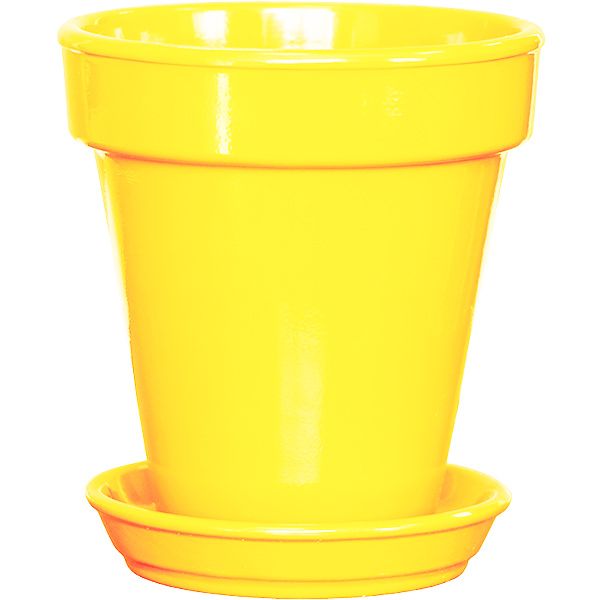 Горщик керамічний Оріана-Запоріжкераміка Наперсток глянець круглий 0,6л жовтий 