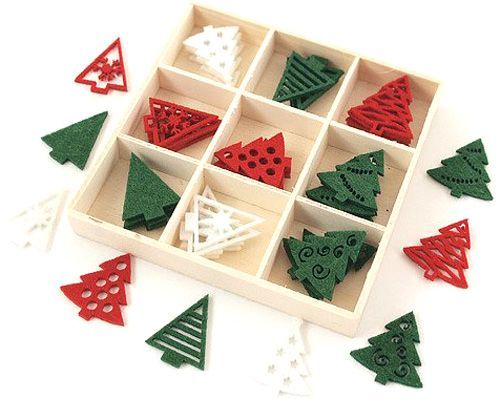 Набор фигурок из фетра Елочки 45 шт. разноцветный 218001221 10,5х10,5 см