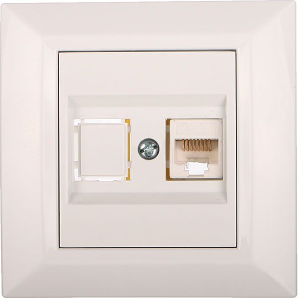 Розетка комп’ютерна UP! (Underprice) Vesta без втрати сигналу кремовий