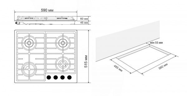 Варильна поверхня Eleyus IRIS 60 WH CTF