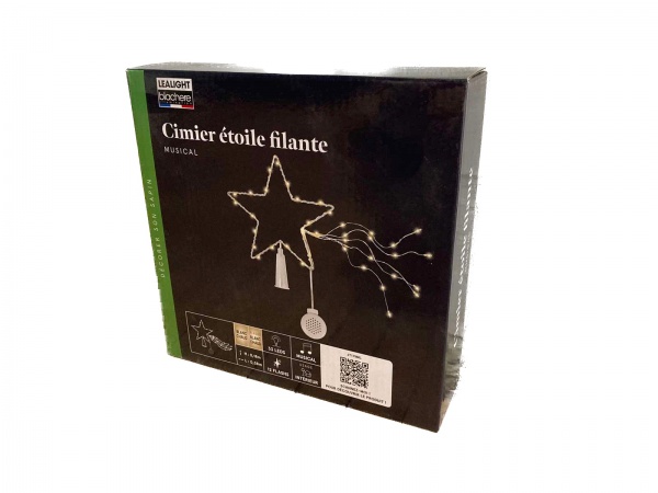 Верхівка для ялинки Зірка 18 см комбінована шампань 