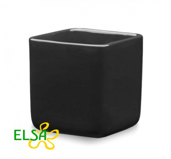 Кашпо керамическое Santino Horti квадратный 2 л антрацит (O-39-13-J-39-00) 