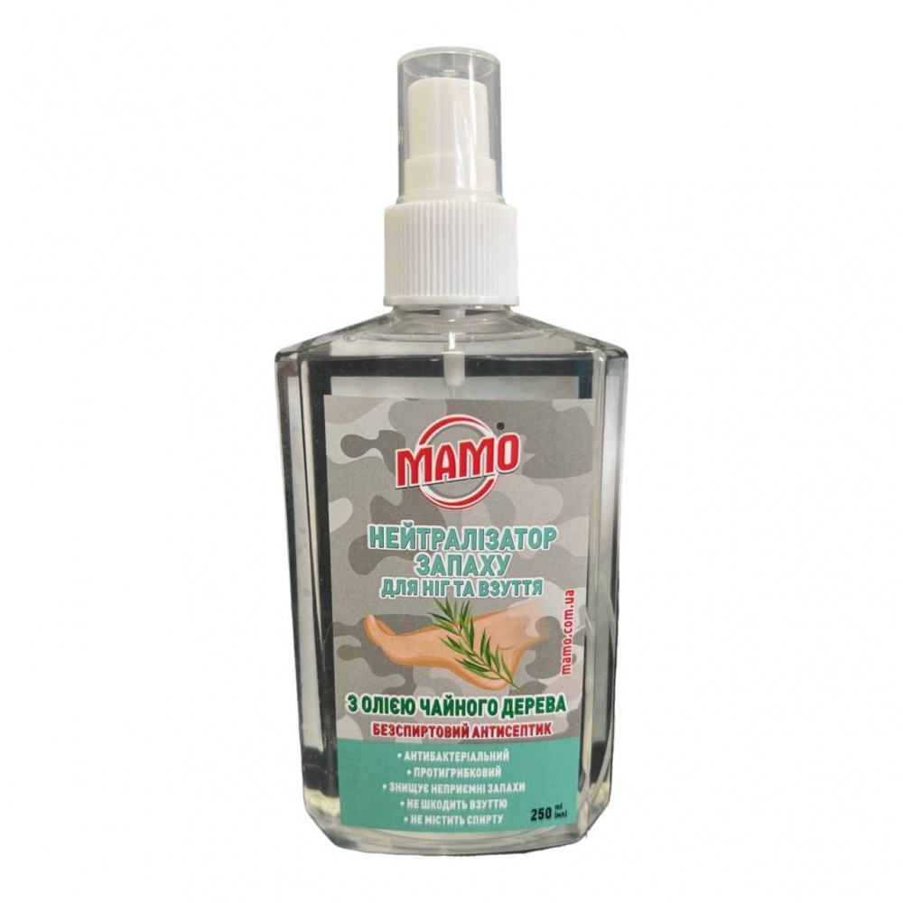 Присипка-дезодорант MAMO нейтрализатор запаха для ног и обуви с маслом чайного дерева 250 мл