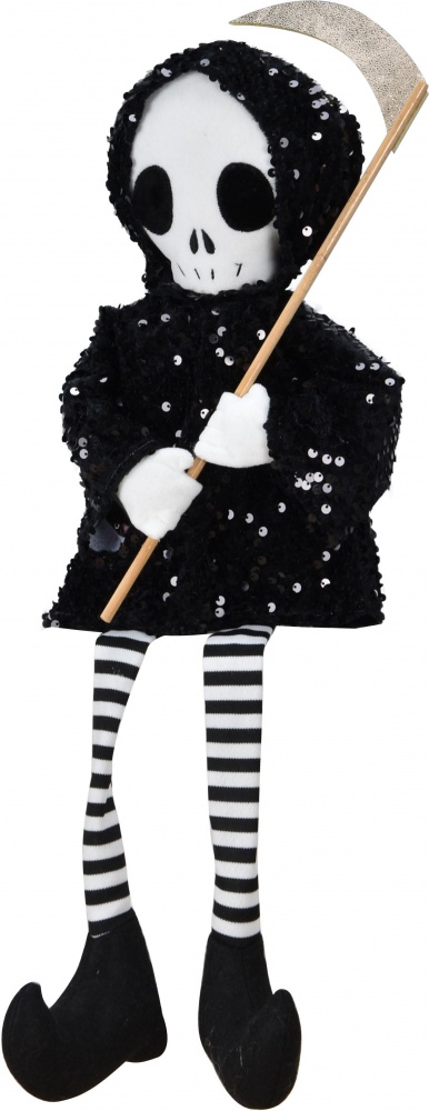 Декорация Хэллоуин Жнец в плаще черный 18х12х58 см