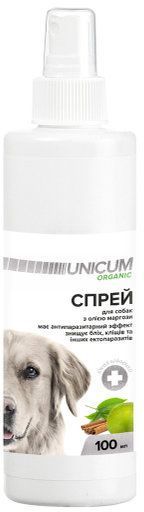 Спрей UNiCUM Organic от блох и клещей для собак 100 мл (UN-028)