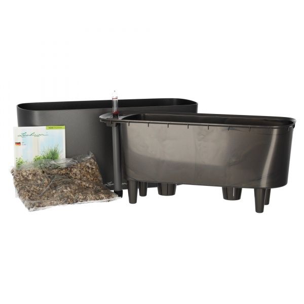 Вазон пластиковый Lechuza Delta 20 овальный антрацит 