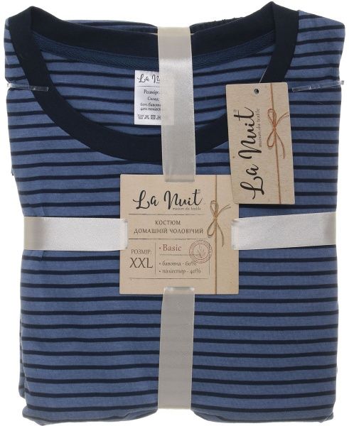 Костюм домашний мужской La Nuit Basic Stripe р. XXL синий 