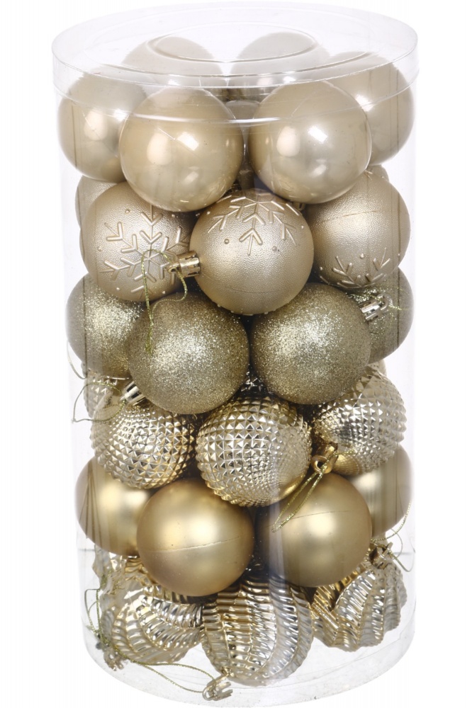 Набір ялинкових куль сніжинка 24IPC-45 d 60 мм 41 шт./уп.