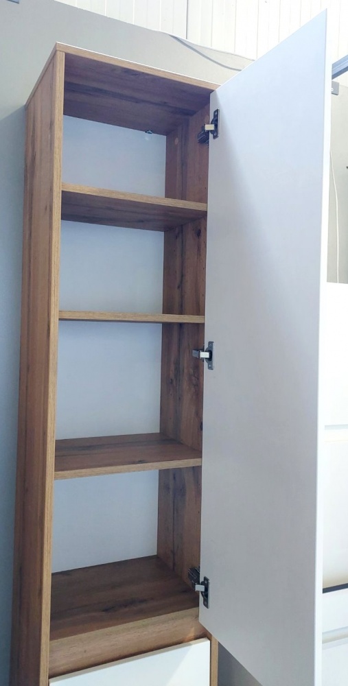 Пенал для ванной комнаты ЮВЕНТА Luton LtP-190 дуб вотан с корзиной для белья