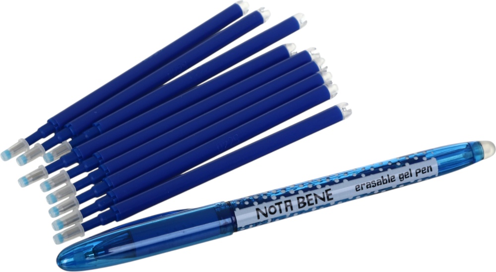 Набор ручек гелевых Nota Bene пиши-сотри + 9 стержней 0,5 мм синий