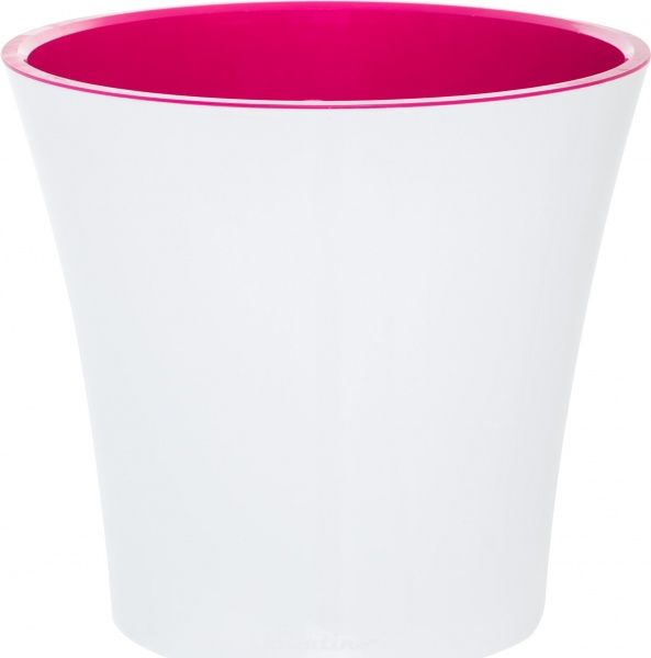 Горщик пластиковий Santino Арте круглий 5л біло-пурпуровий 