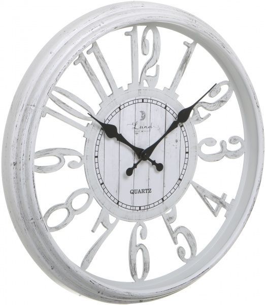 Часы настенные Skeleton белые 40,7х4,6 см