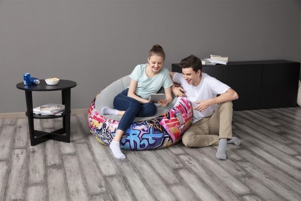 Кресло надувное Bestway Graffiti 112х112 см разноцветный