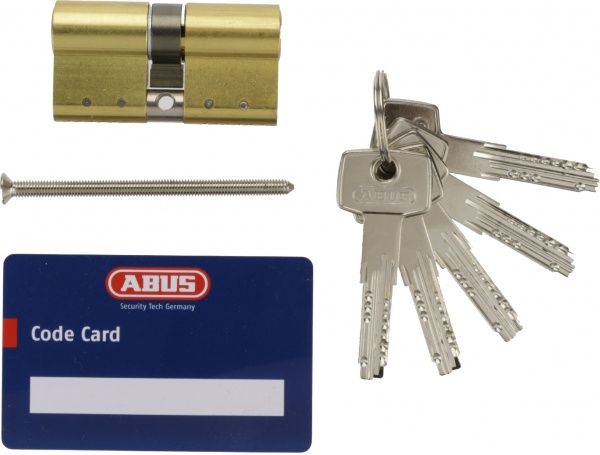 Цилиндр Abus D15 30x30 ключ-ключ 60 мм матовая латунь