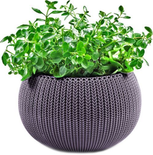 Горщик пластиковий Keter Cozies М з ланцюжком круглий 9,4л бузковий 