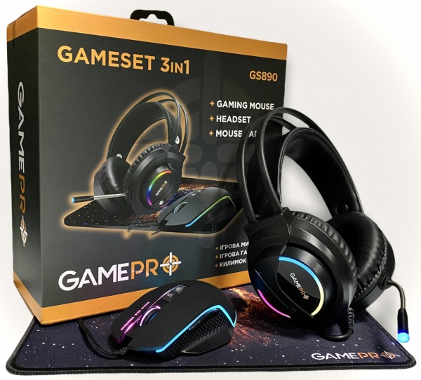 Комплект миша + гарнітура GamePro Gameset 3 в 1 USB (GS890) 