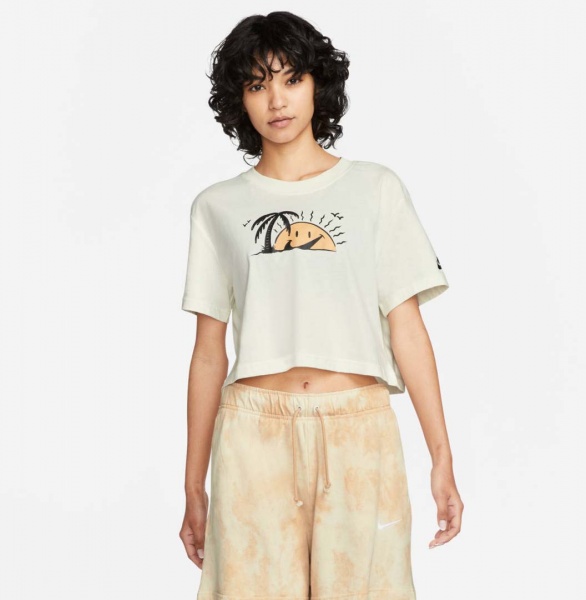 Футболка Nike TEE CROP FW DQ3309-133 р.XS бежевий