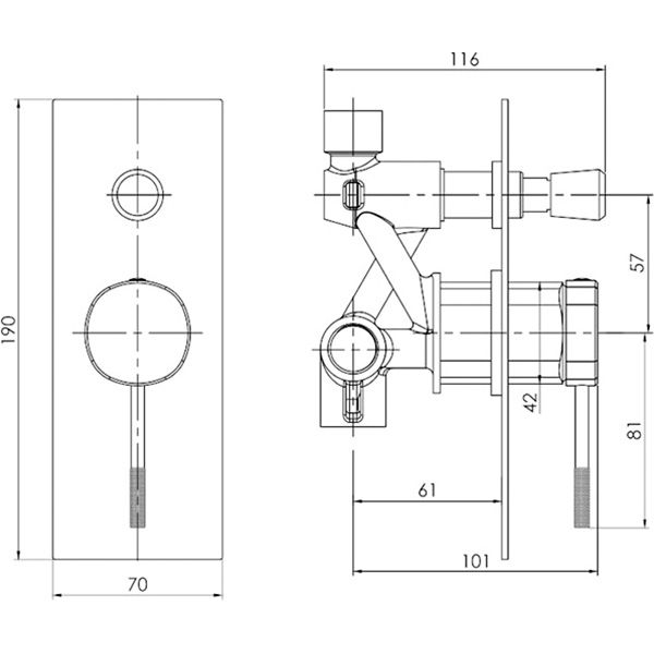 Смеситель для ванны/душа Imprese Brenta ZMK091908041 графітовий хром