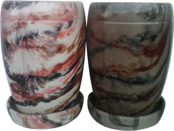 Горщик керамічний Малахіт відро 10л різнокольоровий 