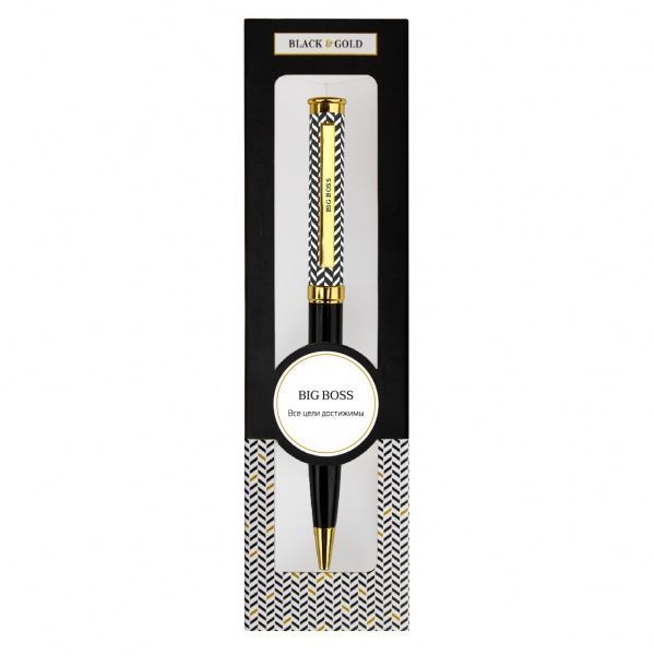 Ручка кулькова Be Happy Black&Gold 021-Big Boss 