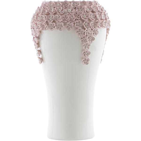 Ваза декоративная Пина розово-белая 38 см