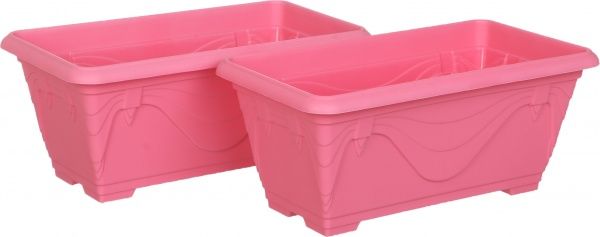 Набор Алеана Ящик балконный Петуния 2 шт. прямоугольный 8л (11505) розовый 