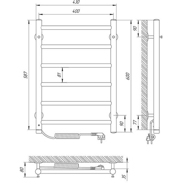 Рушникосушарка Laris Альфа П6 400х600 Е Л 73207455