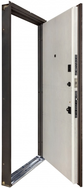 Дверь входная Булат Ультра (квадро) 539/237 mamba morion / рустик авиньон блан 2050x950 мм левая