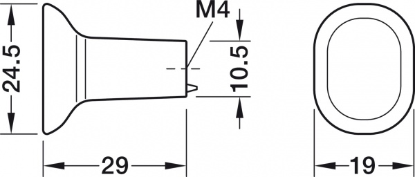 Мебельная ручка кнопка Hafele d24 h29 мм на одно отверстие мм 106.70.370 черный матовый