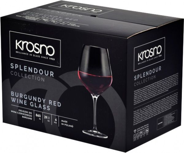 Набор бокалов для вина Splendour Burgundy 860 мл 6 шт. Krosno 