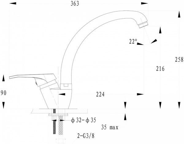 Смеситель для кухни Franke Vega бежевый