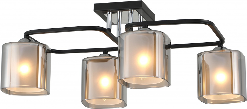 Люстра потолочная Sensio Hercules 4x40 Вт E27 черный/дымчатый ALG-07552/4
