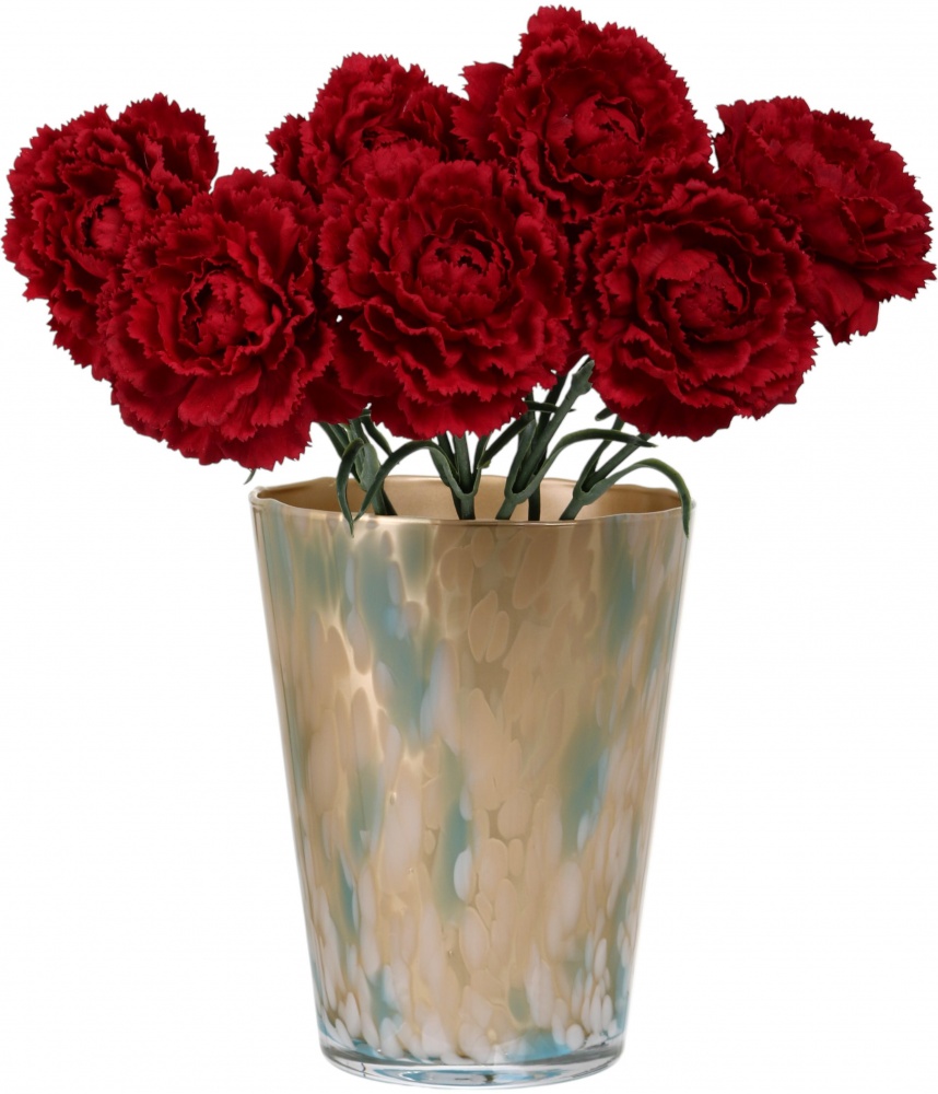 Ваза стеклянная Wrzesniak Glassworks Confetti 24 см голубая с золотым 27-1061D