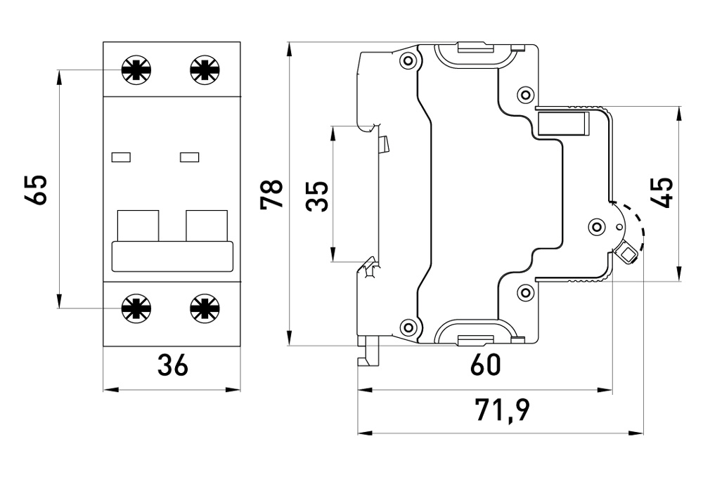 Автоматический выключатель E.NEXT e.mcb.stand.60.DC.2.C10 s081018