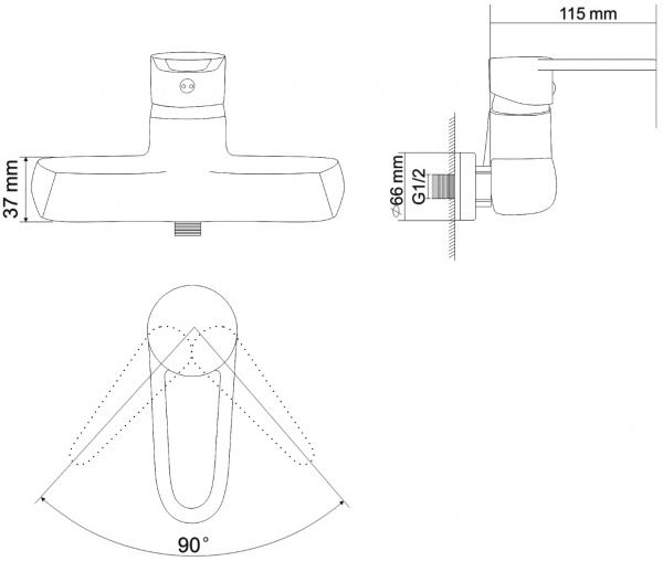 Смеситель для душа RJ Kink RBZZ003-5