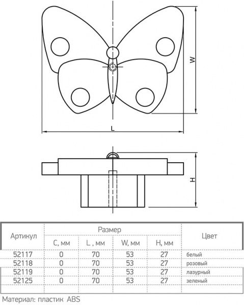 Меблева ручка 52125 бірюзовий Ferro Fiori PL 11010.01