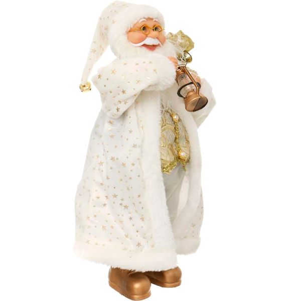 Фігура Дід Мороз ST18-71132 46 см біло-золотий
