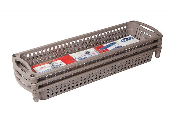 Этажерка пластиковая Heidrun 1562 Baskets 3 яруса 610x180x600 мм серая