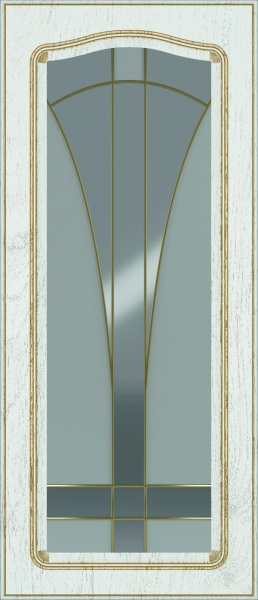 Фасад для кухні Грейд Біла текстура супермат №205 патина золото 920x396 ВТ Ріміні лівий