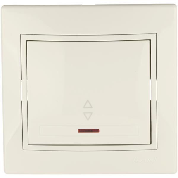 Выключатель проходной одноклавишный Lezard Mira с подсветкой 10 А 250В IP20 кремовый