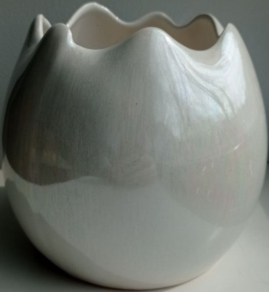 Ваза-кашпо Eterna 1708-13 13 см біла із сяйвом 