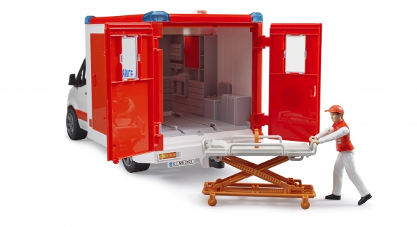 Игрушечный набор Bruder Автомобиль MB Sprinter скорая помощь с фигуркой 1:16 02676