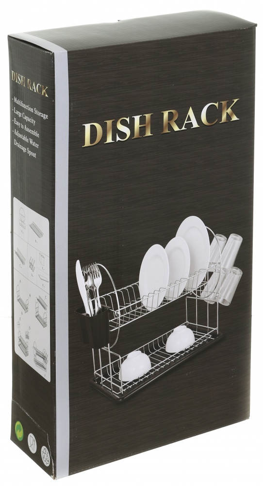 Сушилка для посуды Flamberg 525x235x360 мм настольная двухуровневая с поддоном