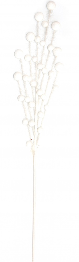 Веточка декоративная с шариками белый 72 см TG228017