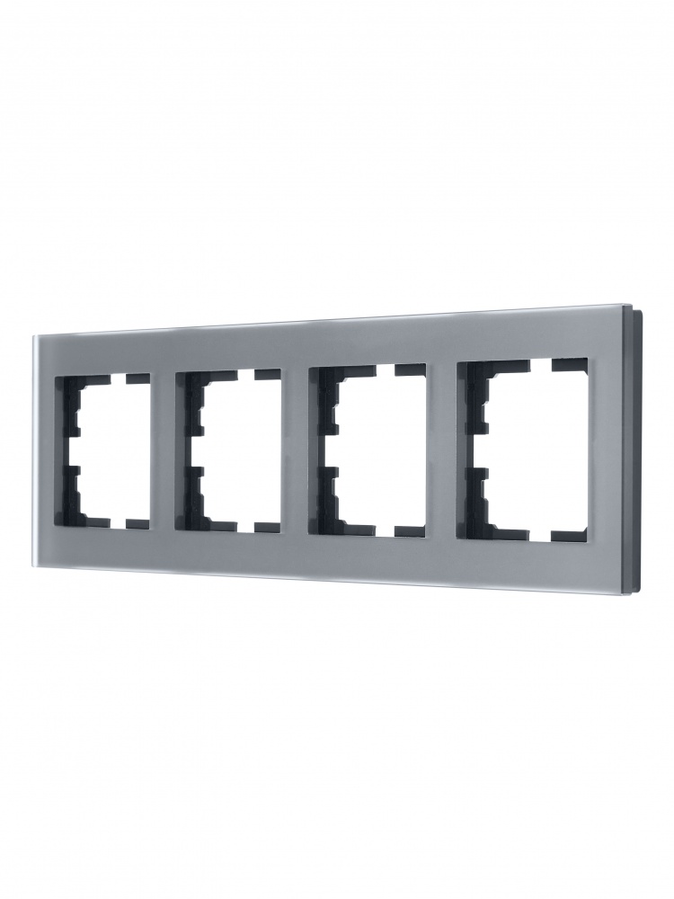 Рамка чотиримісна Lezard Vesna горизонтальна асфальт 742-M6980-149