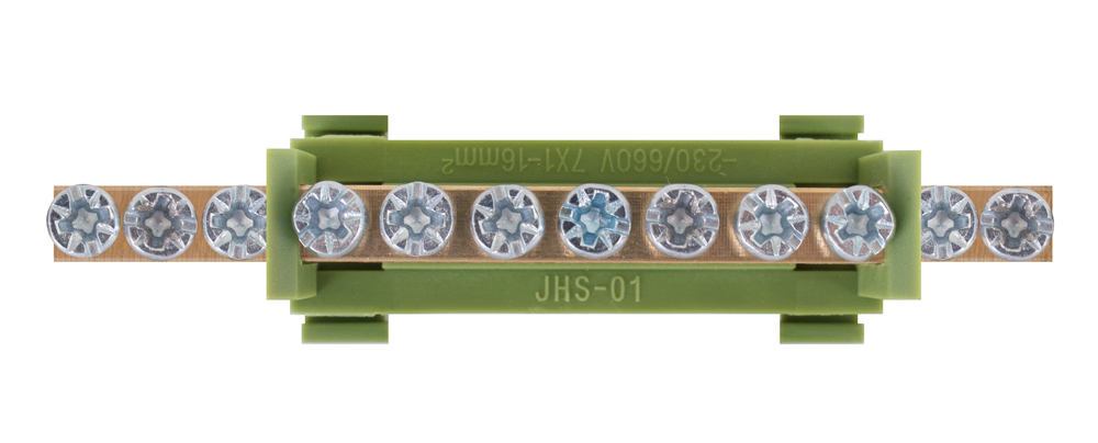 Шина нульова на DIN-рейку універсальна E.NEXT e.bs.stand.1.12.green s025008