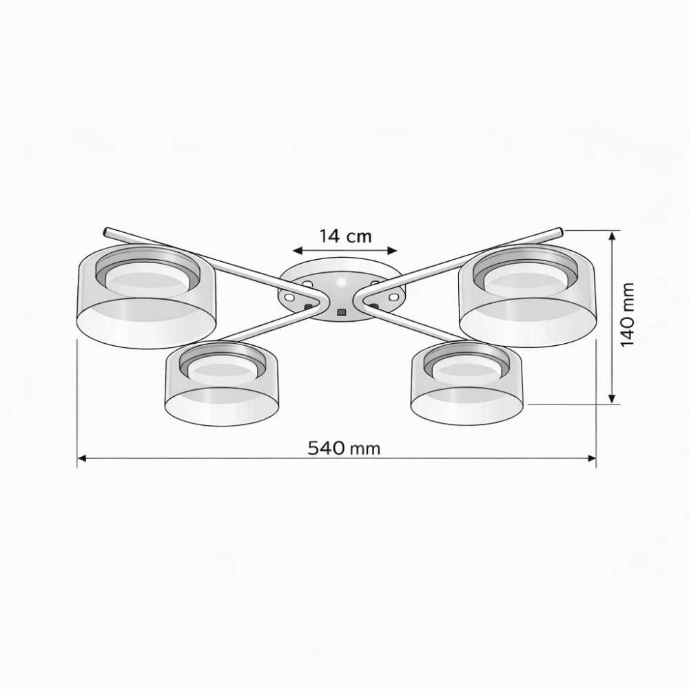 Люстра потолочная LIGHT SET DUSHA MS228 4x12 Вт GX53 белый молочный